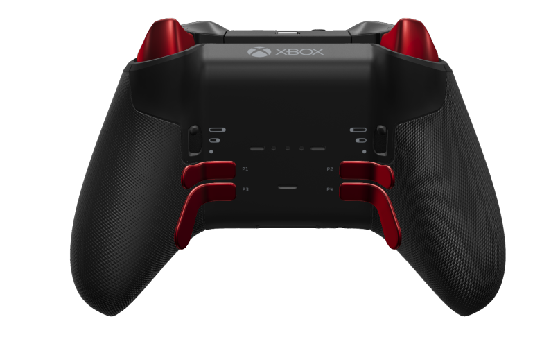 Xbox Elite Wireless Controller Series 2 - Core - Behuizing voorzijde: Carbonzwart + rubberen handvatten, D-pad: Facet, Carbon Black (Metal), Behuizing achterzijde: Carbonzwart + rubberen handvatten