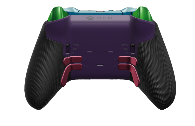 Xbox Elite Wireless Controller Series 2 - Core - Corps: Astral Purple + poignées caoutchoutées, BMD: À facettes, Deep Pink (métal), Arrière: Astral Purple + poignées caoutchoutées