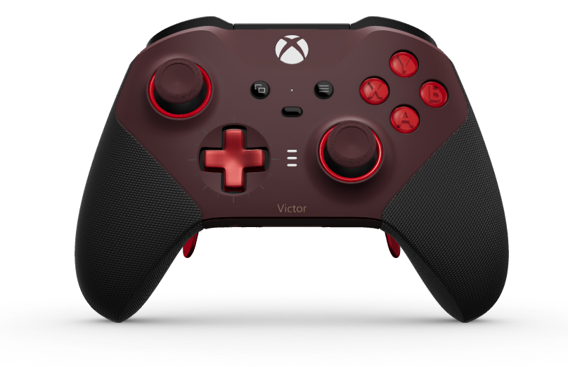 Xbox Elite Wireless Controller Series 2 - Core - Corps: Garnet Red + poignées caoutchoutées, BMD: Plus, Pulse Red (métal), Arrière: Garnet Red + poignées caoutchoutées