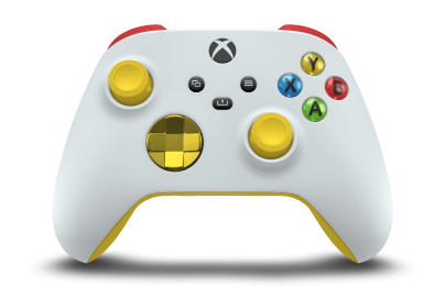 Xbox 無線控制器 - Body: Robot White, D-Pads: Lightning Yellow (Metallic), Thumbsticks: Lighting Yellow