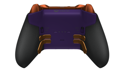 Bezprzewodowy kontroler Xbox Elite Series 2 — Core - Behuizing voorzijde: Astralpaars + rubberen handvatten, D-pad: Facet, Bright Silver (Metal), Behuizing achterzijde: Astralpaars + rubberen handvatten