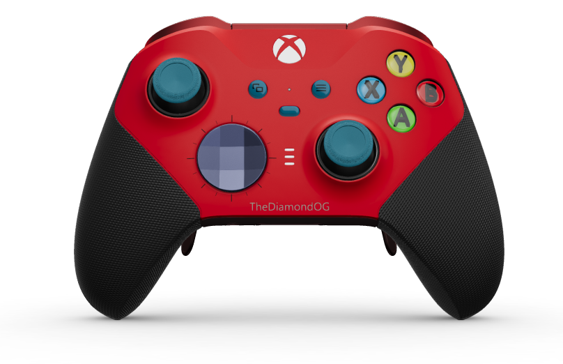 Xbox Elite Wireless Controller Series 2 - Core - Body: Pulse Red + Rubberized Grips, D-pad: Facet, Midnight Blue (Metal), Back: Garnet Red + Rubberized Grips
