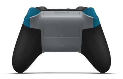 Controller with Mineral Blue body, Mineral Blue (Metallic) D-pad, and Storm Grey thumbsticks - back view