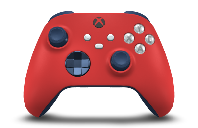 Xbox Wireless Controller - Body: Pulse Red, D-Pads: Midnight Blue (Metallic), Thumbsticks: Midnight Blue