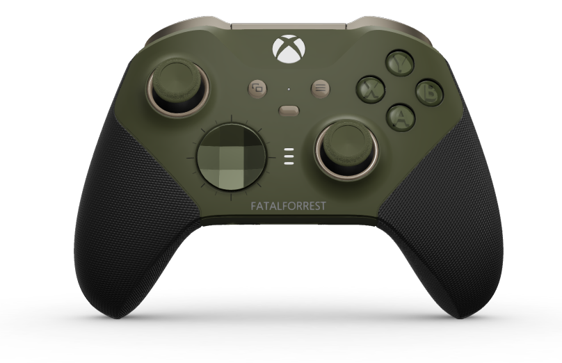 Xbox Elite Wireless Controller Series 2 - Core - 몸체: 녹터널 그린 + 고무 코팅 그립, 방향 패드: 패싯, 녹터널 그린(메탈), 뒤로: 녹터널 그린 + 고무 코팅 그립