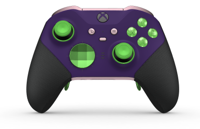 Xbox Elite Wireless Controller Series 2 - Core - Behuizing voorzijde: Astralpaars + rubberen handvatten, D-pad: Facet, Velocity Green (Metal), Behuizing achterzijde: Zacht roze + rubberen handvatten