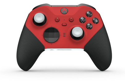 Xbox Elite Wireless Controller Series 2 - Core - Body: Pulse Red + Rubberised Grips, D-pad: Facet, Carbon Black (Metal), Back: Robot White + Rubberised Grips