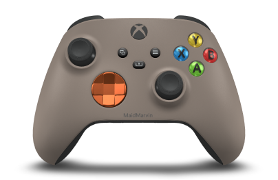 Xbox Wireless Controller - Body: Desert Tan, D-Pads: Zest Orange (Metallic), Thumbsticks: Carbon Black
