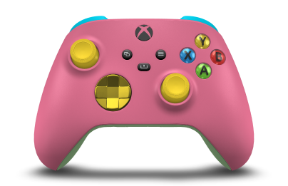 Xbox Wireless Controller - Framsida: Mörkrosa, Styrknappar: Blixtgul (metallic), Styrspakar: Lighting Yellow