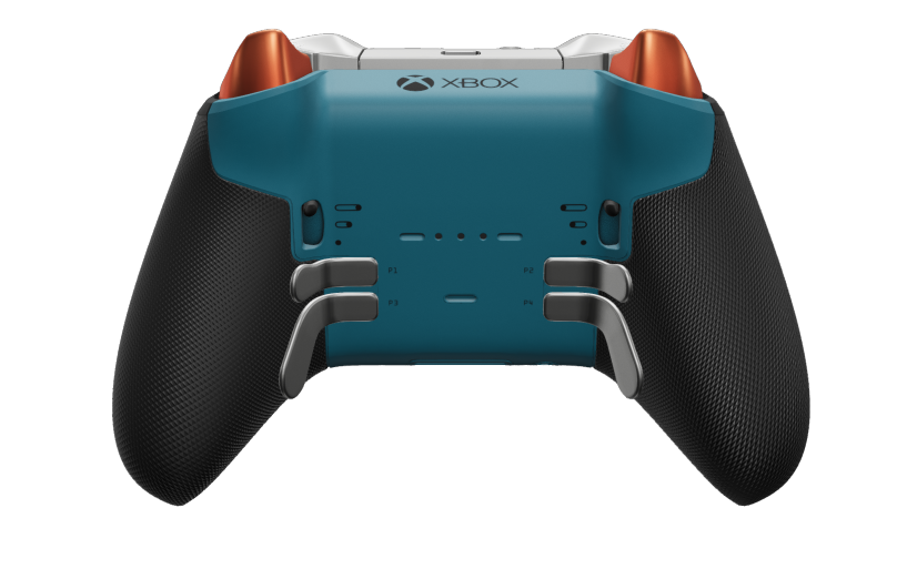 Xbox Elite Wireless Controller Series 2 - Core - Body: Mineral Blue + Rubberized Grips, D-pad: Cross, Carbon Black (Metal), Back: Mineral Blue + Rubberized Grips