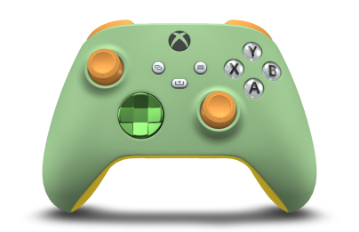 Xbox 무선 컨트롤러 - Corps: Soft Green, BMD: Velocity Green (métallique), Joysticks: Soft Orange