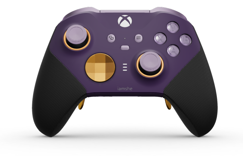 Xbox Elite Wireless Controller Series 2 - Core - Body: Astral Purple + Rubberized Grips, D-pad: Faceted, Soft Orange (Metal), Back: Astral Purple + Rubberized Grips
