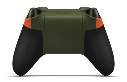 Xbox Wireless Controller - Framsida: Blaze Camo, Styrknappar: Olivgrön (metall), Styrspakar: Olivgrön