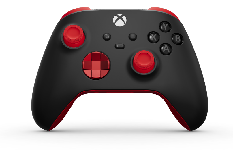 Xbox Wireless Controller - Cuerpo: Negro carbón, Crucetas: Rojo intenso (metálico), Palancas de mando: Rojo radiante