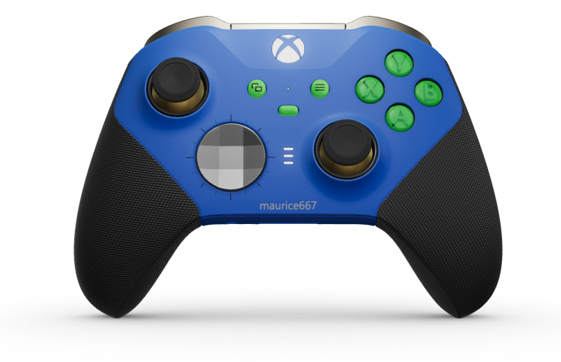 Trådløs Xbox Elite-controller Series 2 – Core - Body: Shock Blue + Rubberized Grips, D-pad: Faceted, Storm Gray (Metal), Back: Shock Blue + Rubberized Grips