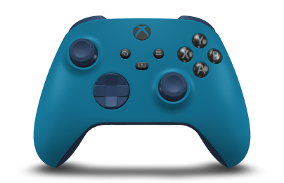 Controller with Mineral Blue body, Midnight Blue D-pad, and Midnight Blue thumbsticks - front view