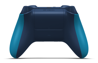 Controller with Mineral Blue body, Midnight Blue D-pad, and Midnight Blue thumbsticks - back view