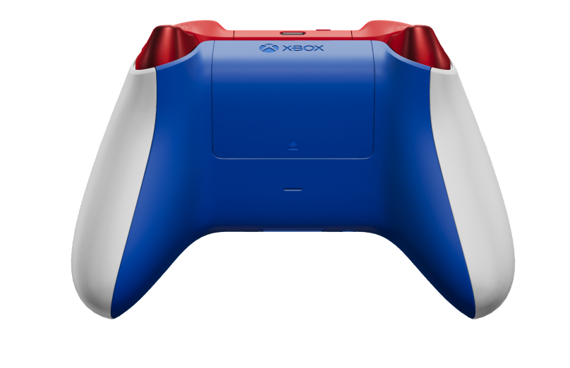 Xbox Wireless Controller - 機身: 機器白, 方向鍵: 脈衝紅 (金屬), 搖桿: 衝擊藍