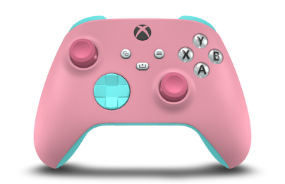 Xbox Wireless Controller - Corpo: Rosa Retro, Botões Direcionais: Azul Glaciar, Manípulos Analógicos: Rosa Profundo