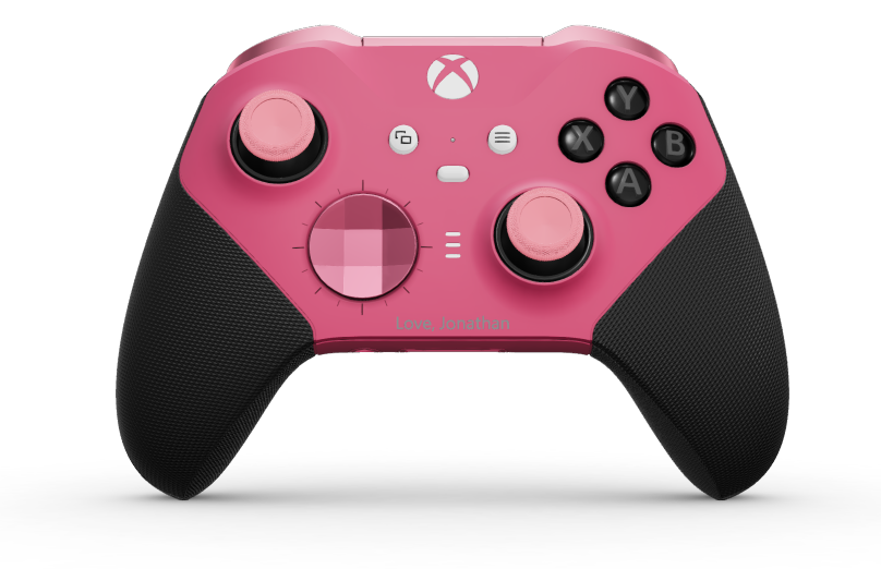 Xbox Elite Wireless Controller Series 2 - Core - Corps: Deep Pink + poignées caoutchoutées, BMD: À facettes, Deep Pink (métal), Arrière: Deep Pink + poignées caoutchoutées