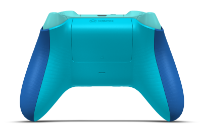 Controller with Shock Blue body, Pulse Red D-pad, and Lighting Yellow thumbsticks - back view