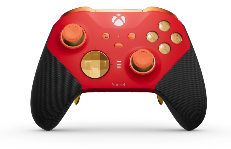 Xbox Elite Wireless Controller Series 2 - Core - 本體: 脈衝紅 + 橡膠握把, 方向鍵: 多面向，柔橘色 (金屬), 背面: 脈衝紅 + 橡膠握把