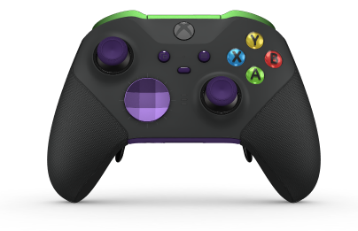 Xbox Elite Wireless Controller Series 2 - Core - Body: Carbon Black + Rubberized Grips, D-pad: Facet, Astral Purple (Metal), Back: Astral Purple + Rubberized Grips