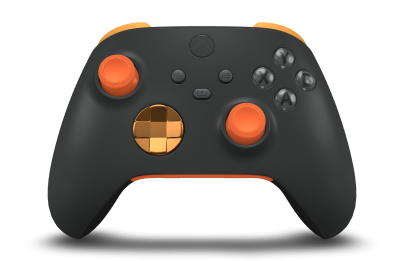 Xbox Wireless Controller - Cuerpo: Negro carbón, Crucetas: Naranja suave (metálico), Palancas de mando: Naranja intenso
