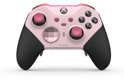 Trådløs Xbox Elite-kontroller Series 2 – Core - Korpus: Soft Pink + Rubberized Grips, Pad kierunkowy: Wersja wklęsła, pudrowy róż (wariant metaliczny), Tył: Soft Pink + Rubberized Grips