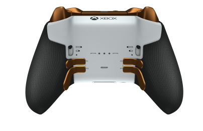 Xbox Elite Wireless Controller Series 2 - Core - Tělo: Robot White + Rubberized Grips, Směrový ovladač: Fazeta, jemně oranžová (kovová), Zadní strana: Robot White + Rubberized Grips