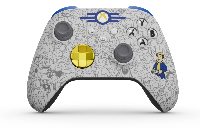Xbox Wireless Controller - Body: Fallout, D-Pads: Lightning Yellow (Metallic), Thumbsticks: Storm Gray
