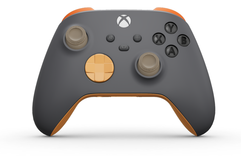Xbox ワイヤレス コントローラー - Σώμα: Γκρι Storm Grey, Πληκτρολόγια κατεύθυνσης: Πορτοκαλί Soft Orange, Μοχλοί: Μπεζ Desert Tan