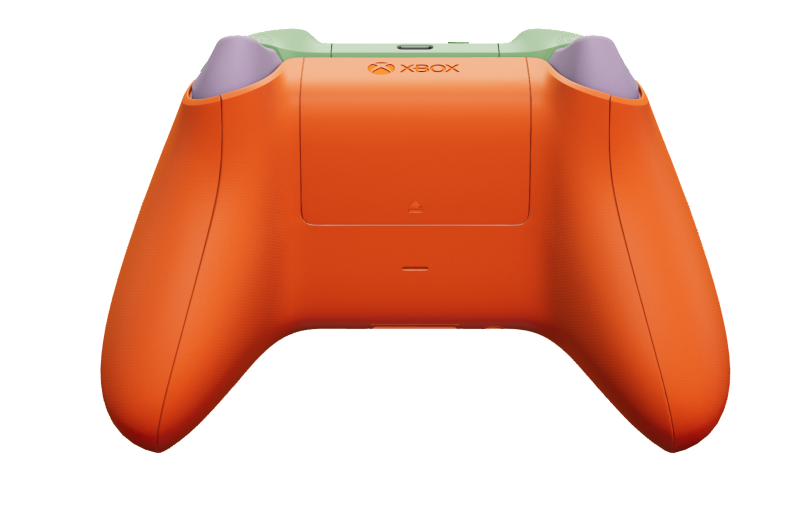 Xbox Wireless Controller - Hoofdtekst: Zest-oranje, D-Pads: Libelleblauw, Duimsticks: Bliksemgeel