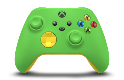 Xbox Wireless Controller - Korpus: Zieleń prędkości, Pady kierunkowe: Piorunujący żółty, Drążki: Zieleń prędkości