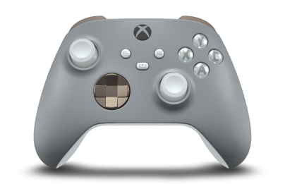 Xbox Wireless Controller - Text: Aschgrau, Steuerkreuze: Wüstenfarben (Metallic), Analogsticks: Roboterweiß