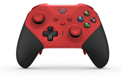 Xbox Elite Wireless Controller Series 2 - Core - Behuizing voorzijde: Pulsrood + rubberen handvatten, D-pad: Cross, Carbon Black (Metal), Behuizing achterzijde: Pulsrood + rubberen handvatten