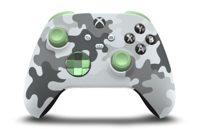 Xbox Wireless Controller - Body: Arctic Camo, D-Pads: Soft Green (Metallic), Thumbsticks: Soft Green