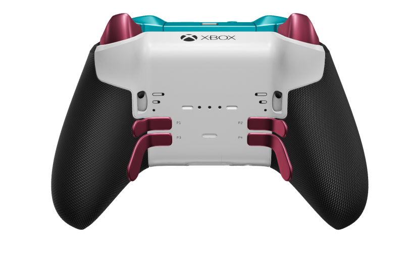 Xbox Elite Wireless Controller Series 2 - Core - Hoveddel: Gletsjerblå + gummigreb, D-blok: Facetteret, fotonblå (metal), Bagside: Robothvid + gummigreb