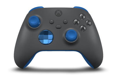Xbox Wireless Controller - Framsida: Storm Grey, Styrknappar: Fotonblå (metallic), Styrspakar: Chockblå