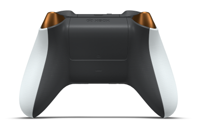 Controller Wireless per Xbox - Hoofdtekst: Robotwit, D-Pads: Zachtoranje (metallic), Duimsticks: Carbonzwart