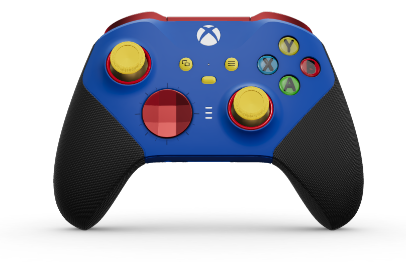 Xbox Elite Wireless Controller Series 2 - Core - Body: Shock Blue + Rubberised Grips, D-pad: Faceted, Pulse Red (Metal), Back: Shock Blue + Rubberised Grips