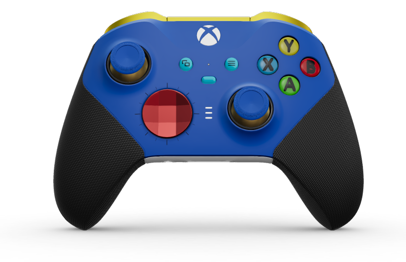 Xbox Elite Wireless Controller Series 2 - Core - Body: Shock Blue + Rubberised Grips, D-pad: Faceted, Pulse Red (Metal), Back: Robot White + Rubberised Grips