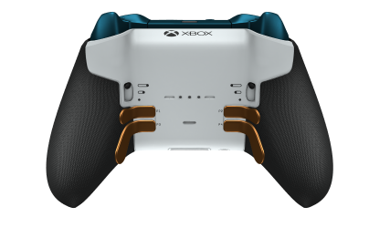 Manette sans fil Xbox Elite Series 2 - Core - Behuizing voorzijde: Robotwit + rubberen handvatten, D-pad: Facet, Soft Orange (Metal), Behuizing achterzijde: Robotwit + rubberen handvatten