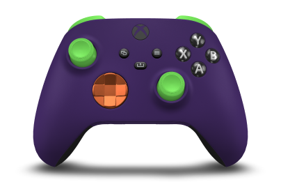 Xbox Wireless Controller - Corpo: Roxo Astral, Botões Direcionais: Laranja Vibrante (Metálico), Manípulos Analógicos: Verde Veloz