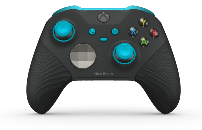 Xbox Elite Wireless Controller Series 2 – Core - Behuizing voorzijde: Carbon Black + Rubberized Grips, D-pad: Facet, Bright Silver (Metal), Behuizing achterzijde: Carbon Black + Rubberized Grips