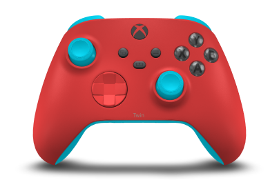Xbox Wireless Controller - Body: Pulse Red, D-Pads: Pulse Red, Thumbsticks: Dragonfly Blue