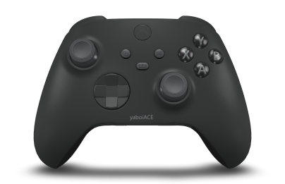 Controller with Carbon Black body, Carbon Black D-pad, and Storm Grey thumbsticks - front view