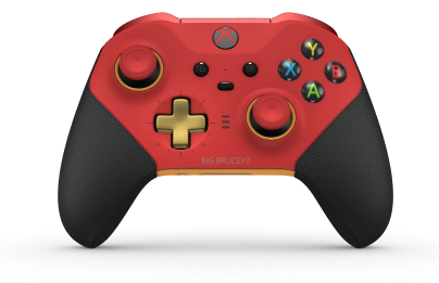 Xbox Elite Wireless Controller Series 2 - Core - Body: Pulse Red + Rubberized Grips, D-pad: Cross, Gold Matte (Metal), Back: Soft Orange + Rubberized Grips