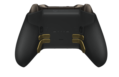 Bezprzewodowy kontroler Xbox Elite Series 2 — Core - Body: Carbon Black + Rubberized Grips, D-pad: Cross, Gold Matte (Metal), Back: Carbon Black + Rubberized Grips