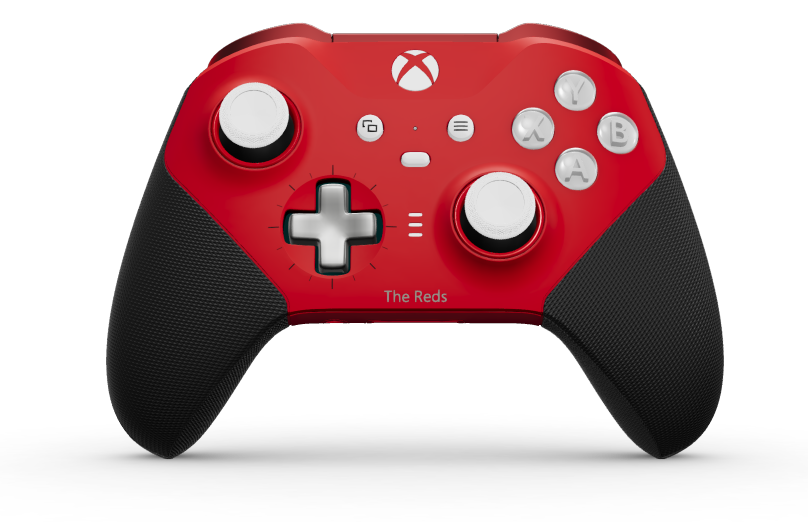 Xbox Elite Wireless Controller Series 2 - Core - Corps: Pulse Red + poignées caoutchoutées, BMD: Plus, Bright Silver (métal), Arrière: Pulse Red + poignées caoutchoutées
